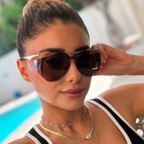NWT SAINT LAURENT GOLD WOMEN SUNGLASSES - Picture 1 of 5